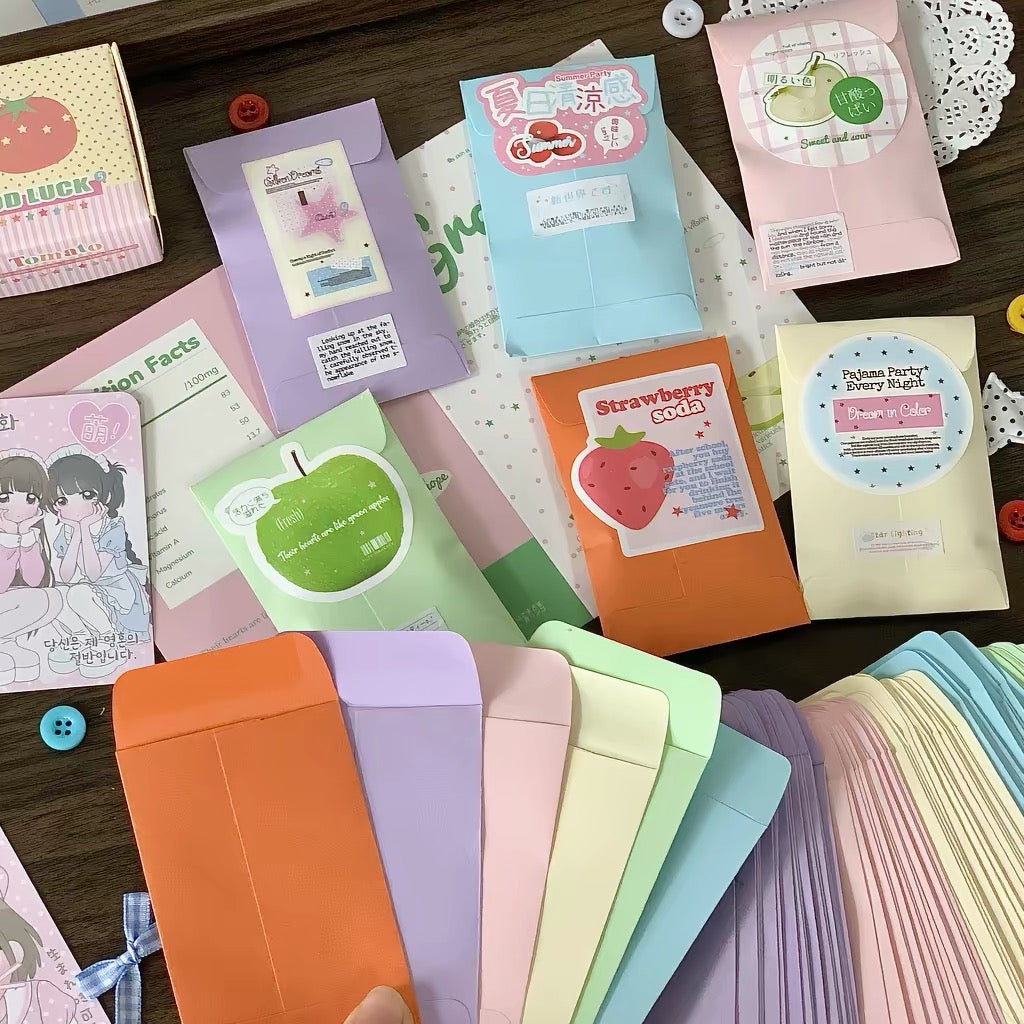 PB004マカロンカラーミニ封筒 トレカ梱包用紙袋 韓国インテリア手帳素材