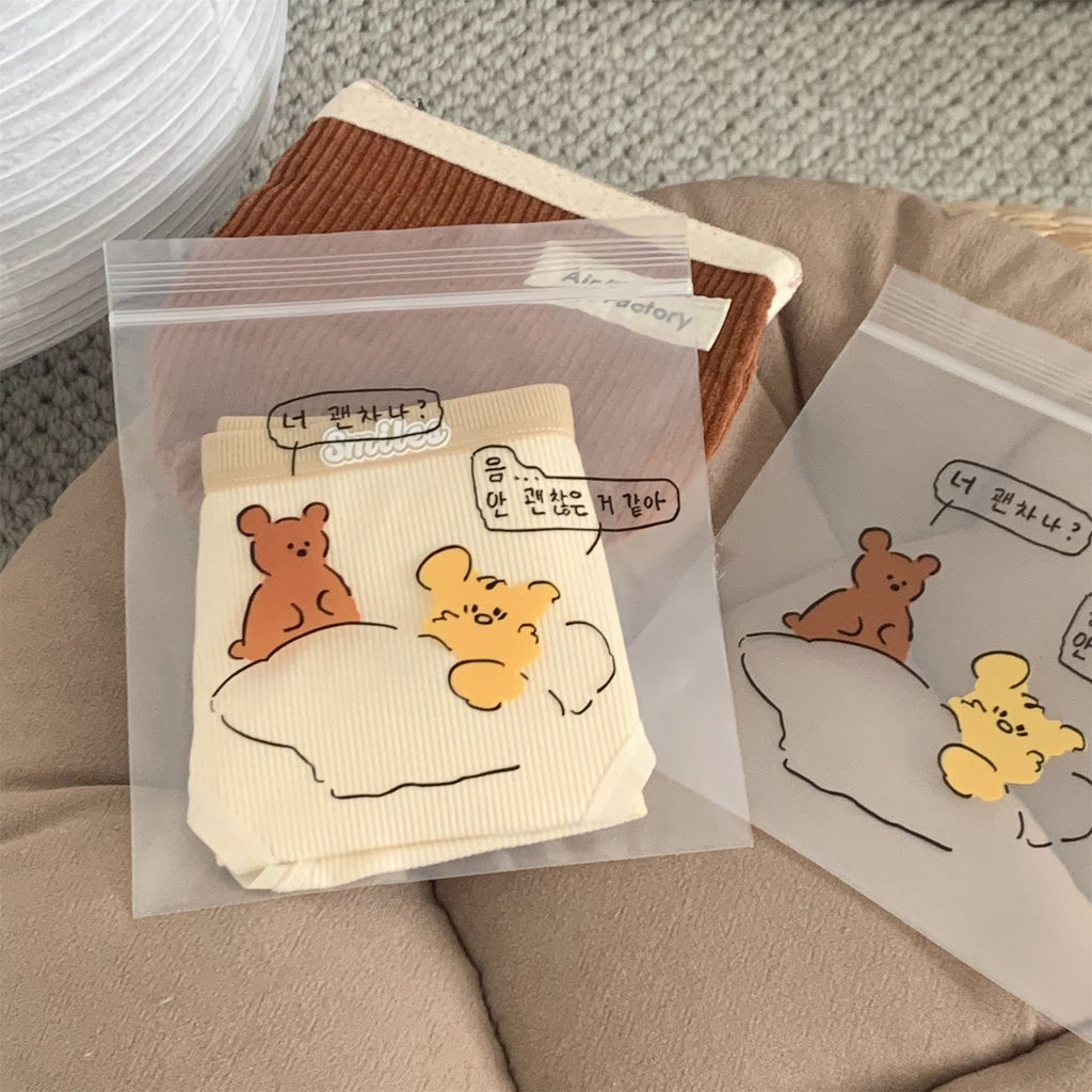 ZB001 おやすみくま柄 ジップバッグ