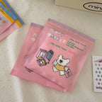 ZB003 ピンクくま柄 ジップバッグ